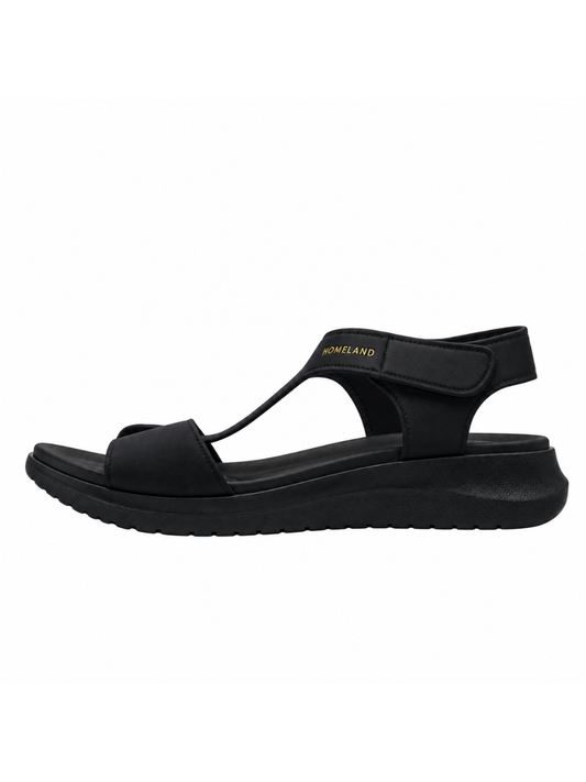 Angel & Kelly - Black Comfort Ankle-Strap Sandals