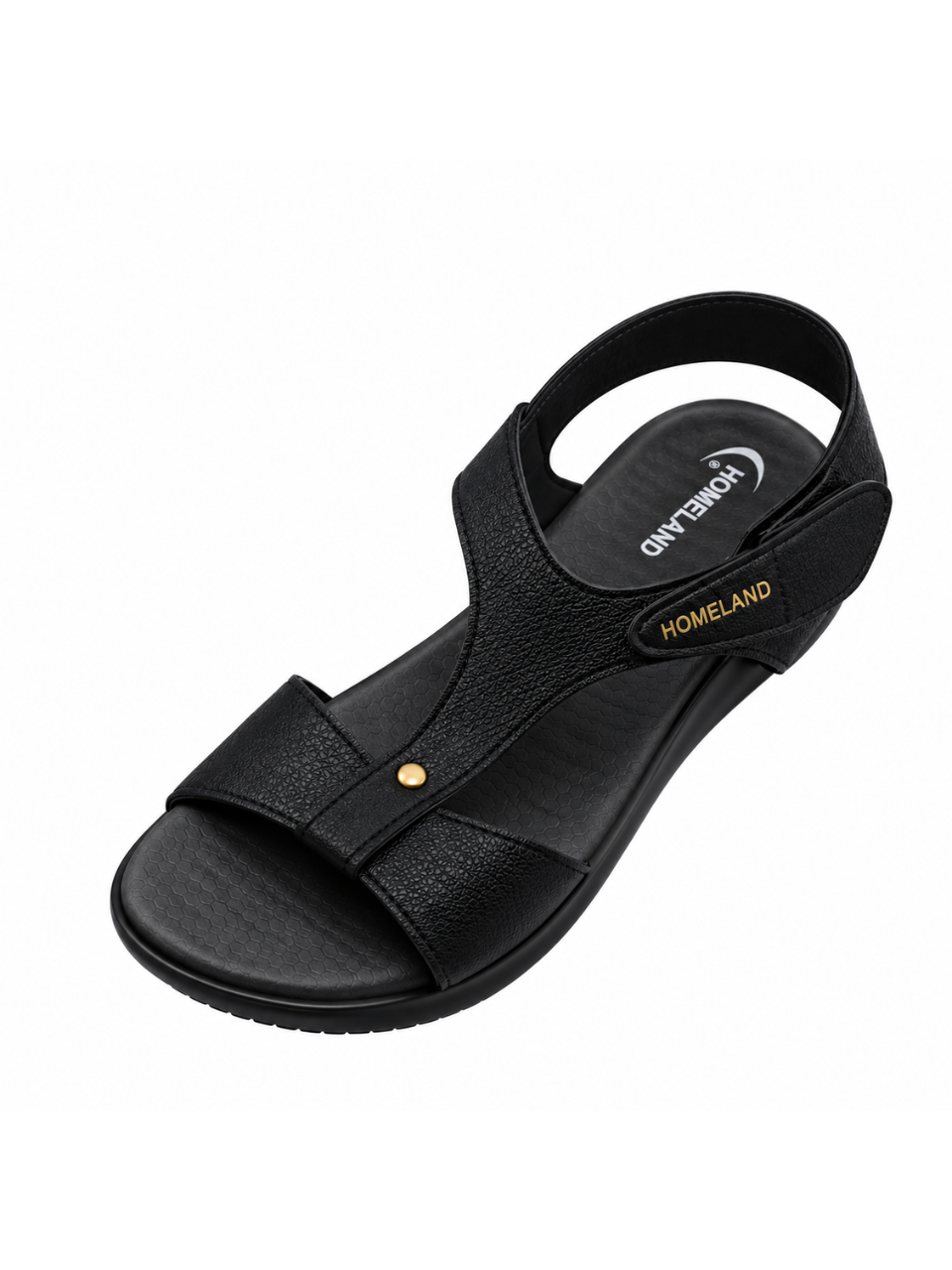 Black Comfort Ankle-Strap Sandals