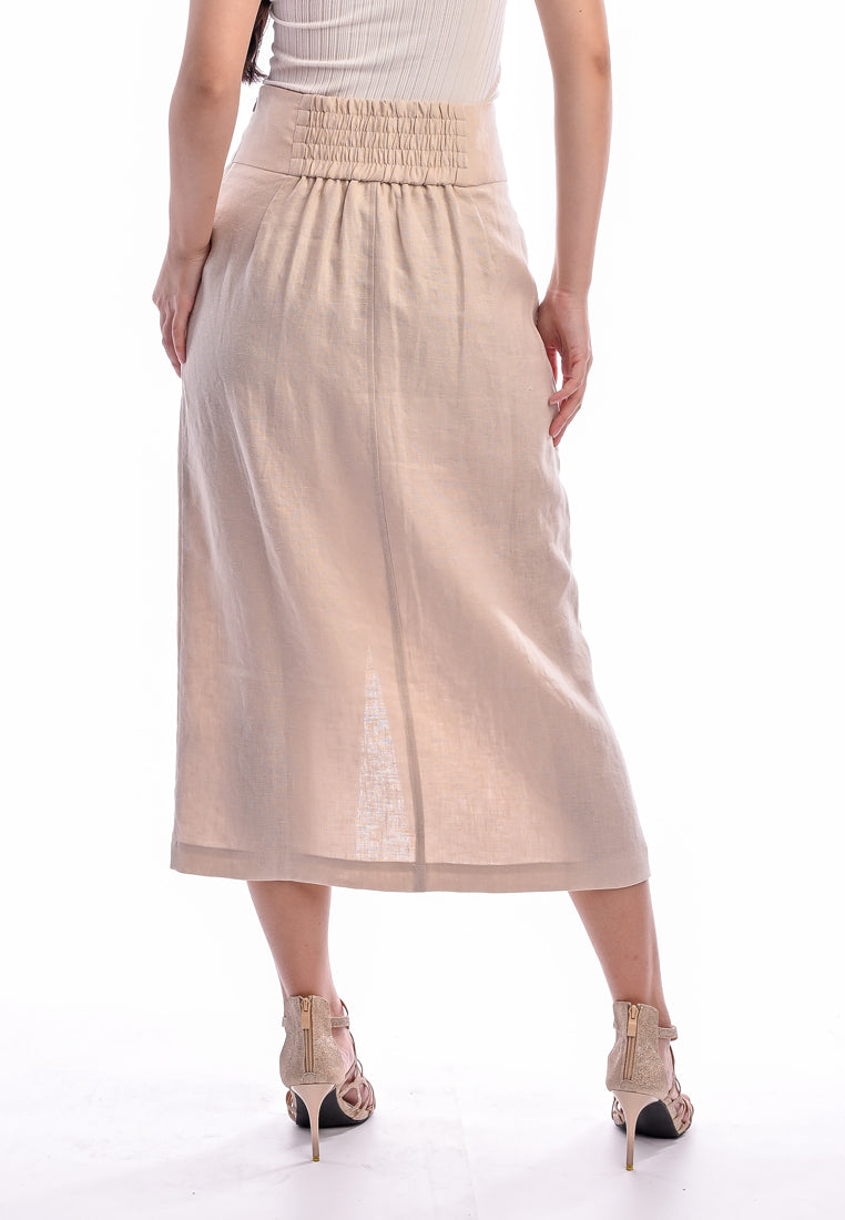 East India Company - Simone, Classic High-Waist Linen Skirt