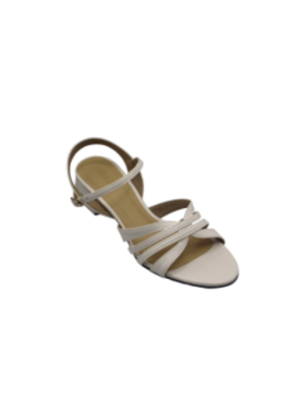 Beige Strappy Block-Heel Sandals