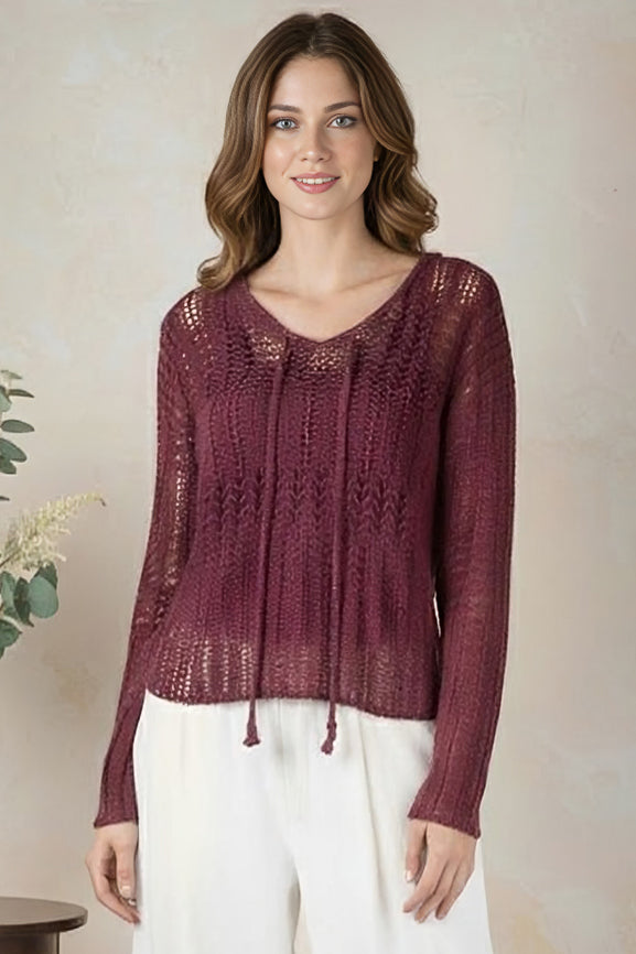 East India Company - Zoel Long Sleeve Crochet Blouse