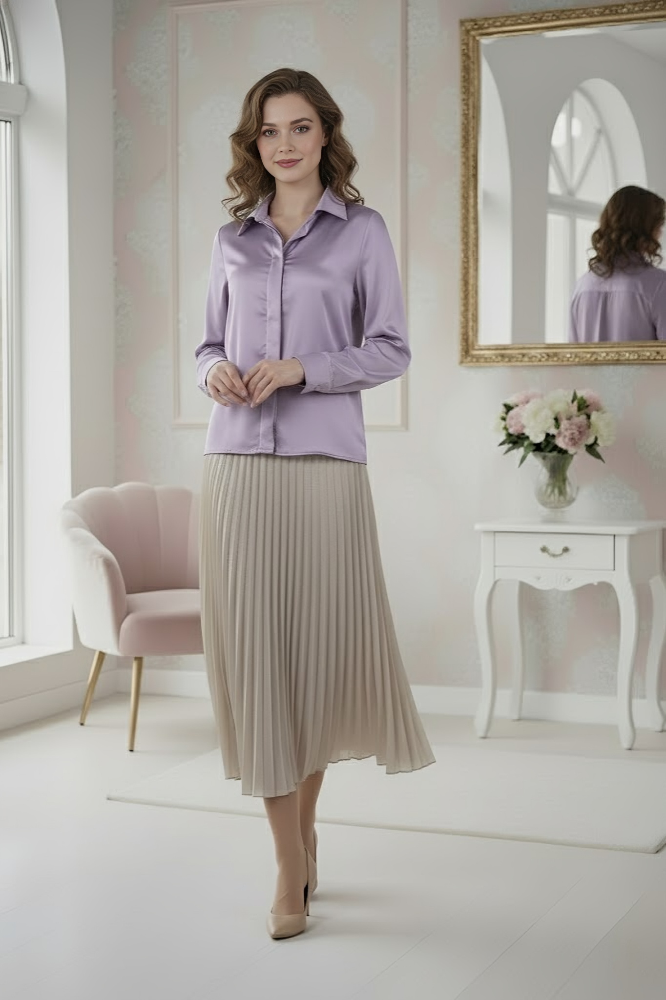 Somerset Bay Long Sleeve Collar Blouse - Agatha