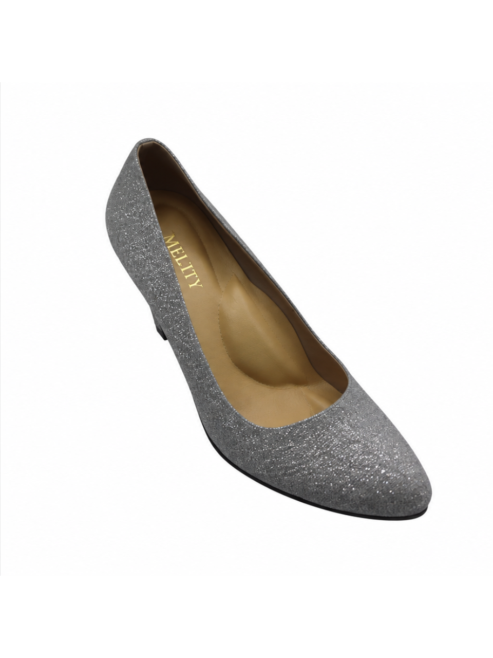 Angel & Kelly - Silver Glitter Court Pumps