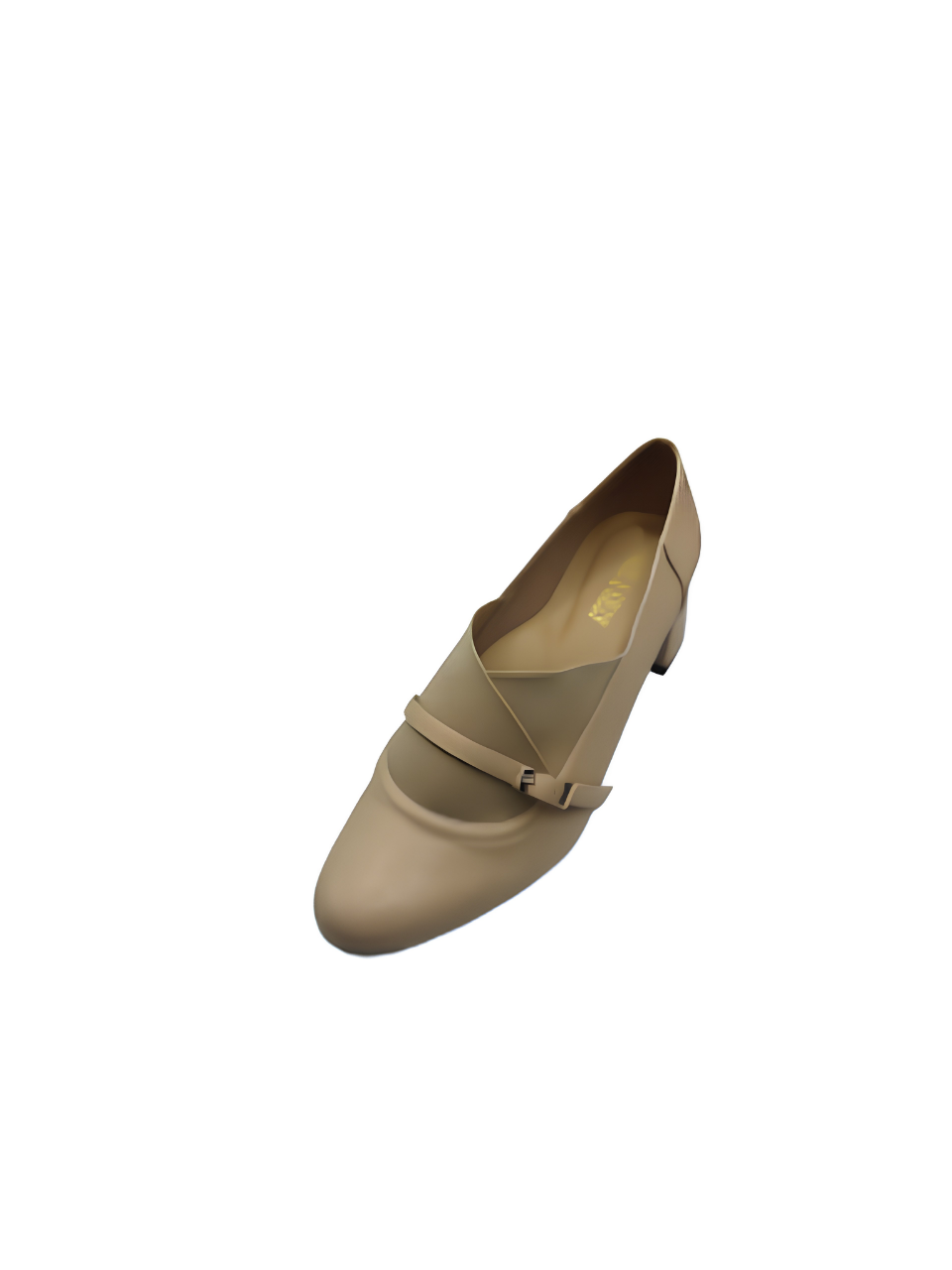 Angel & Kelly - Beige Mary Jane Block-Heel Pumps
