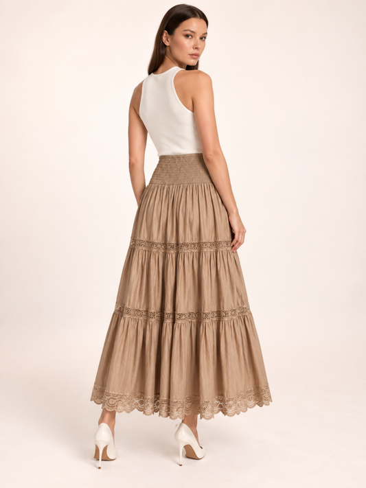 East India Company - Simone, Tiered Long Skirt