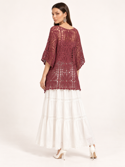 East India Company - Zoel, Patterned Crachet Knit Top