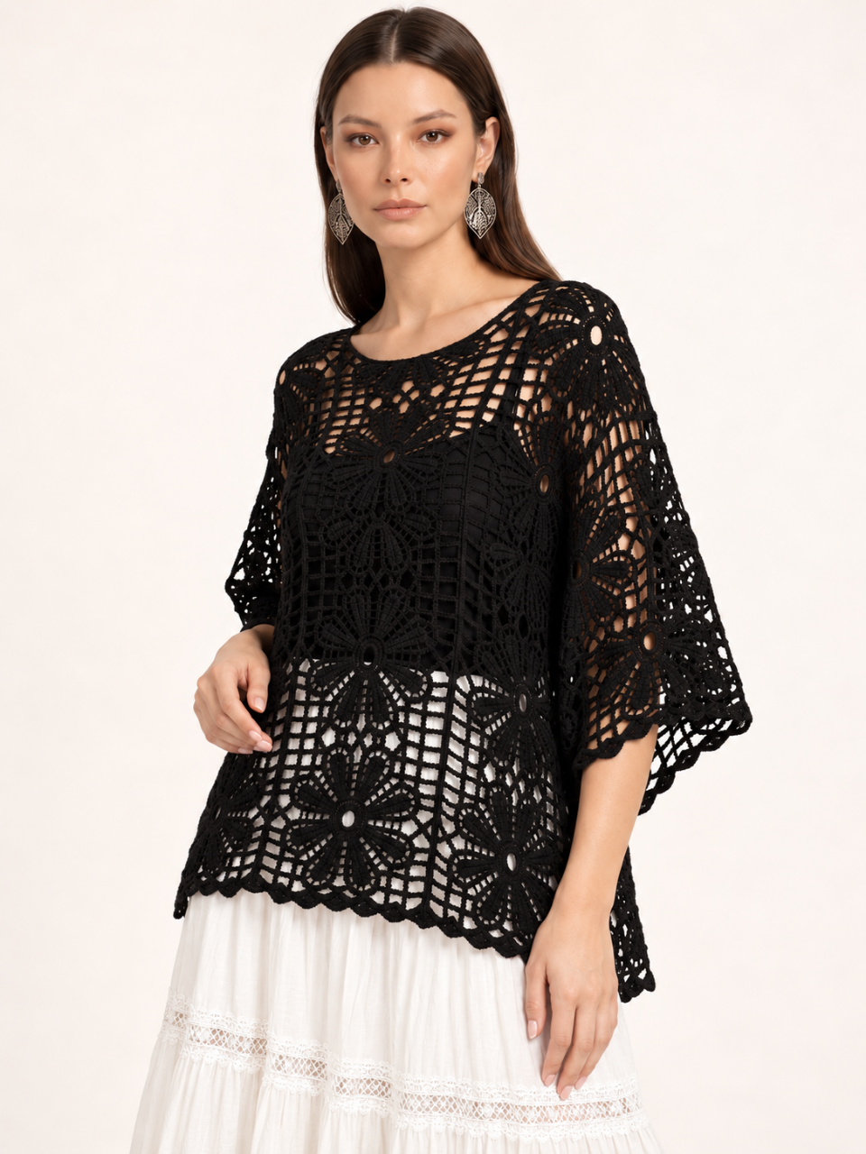 East India Company - Zoel, Patterned Crachet Knit Top