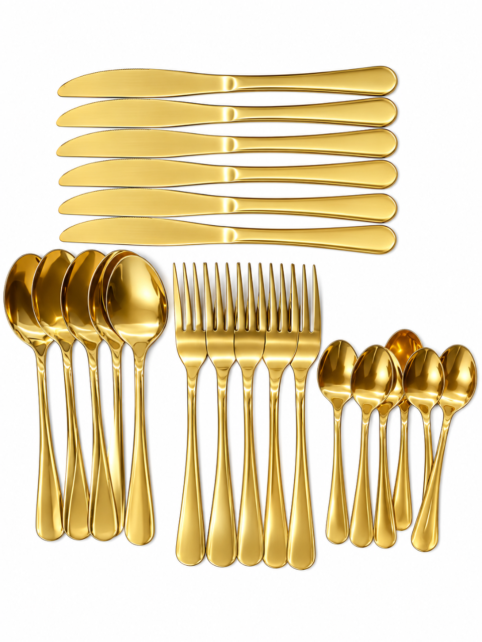 1010 Golden Rose Egg 24-Piece Cutlery Set