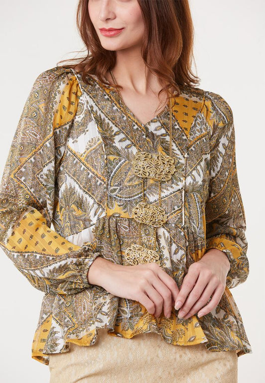 ZONA - Varisha, Loose Fit & Flare Frilled Blouse