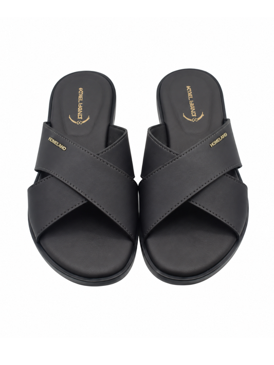 Angel & Kelly - Black Crossover Flat Slides