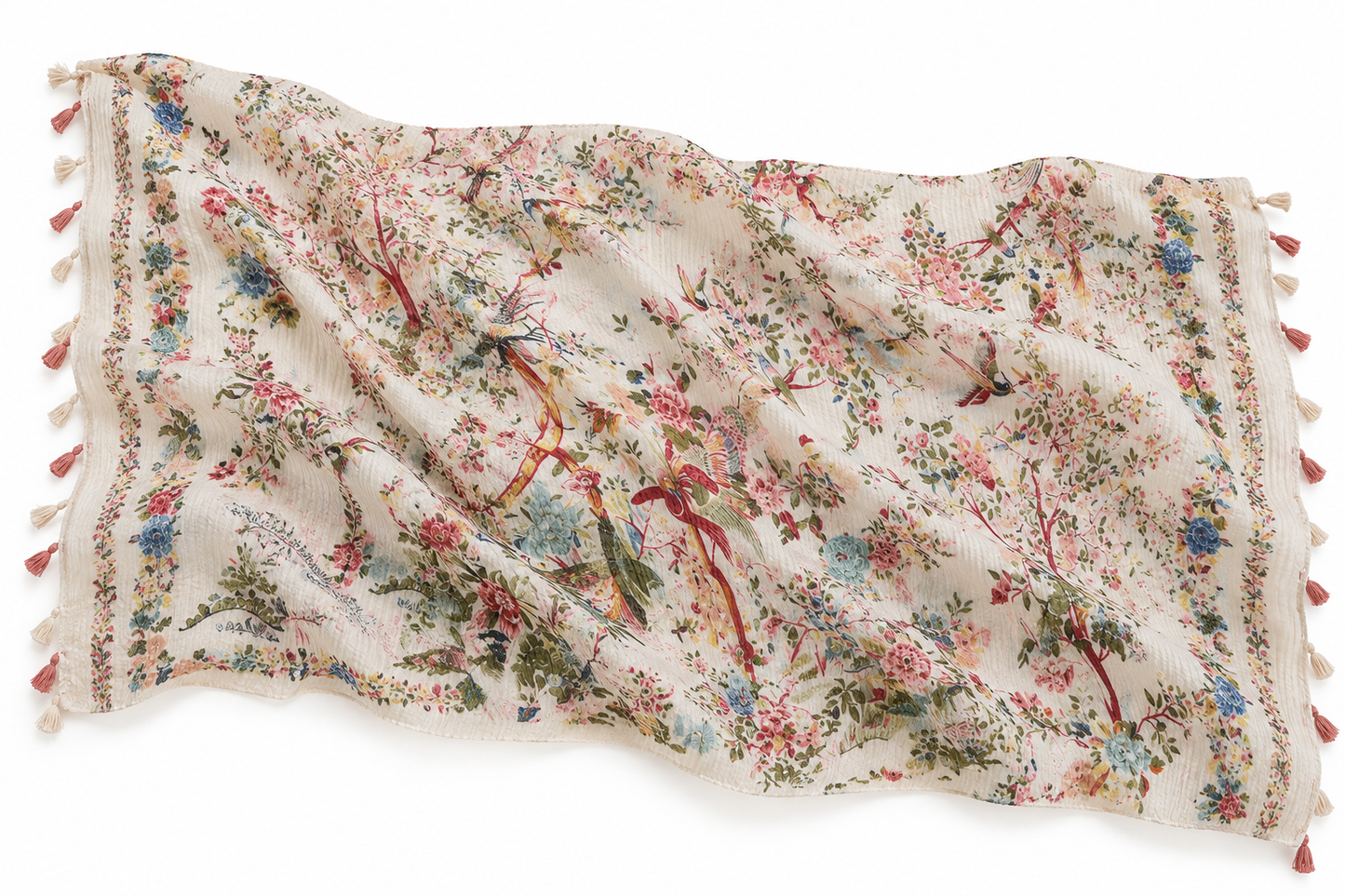 SOMERSET BAY - Botanical Floral Pleated Scarf