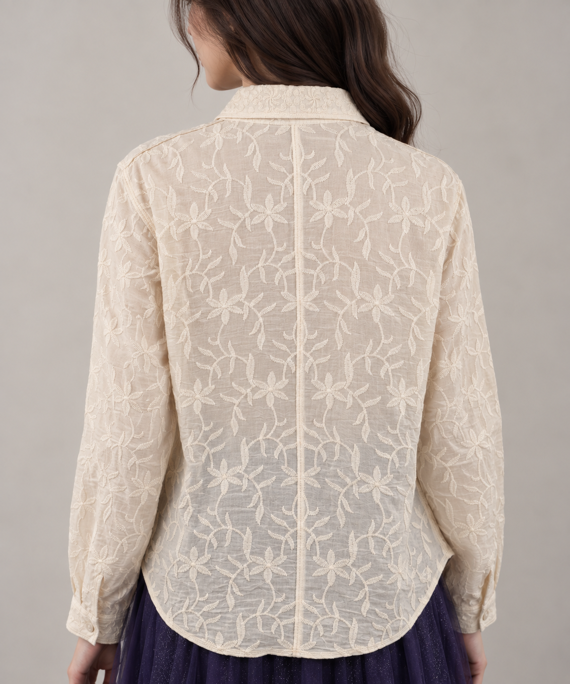 SOMERSET BAY - Sheer Floral Embroidered Blouse