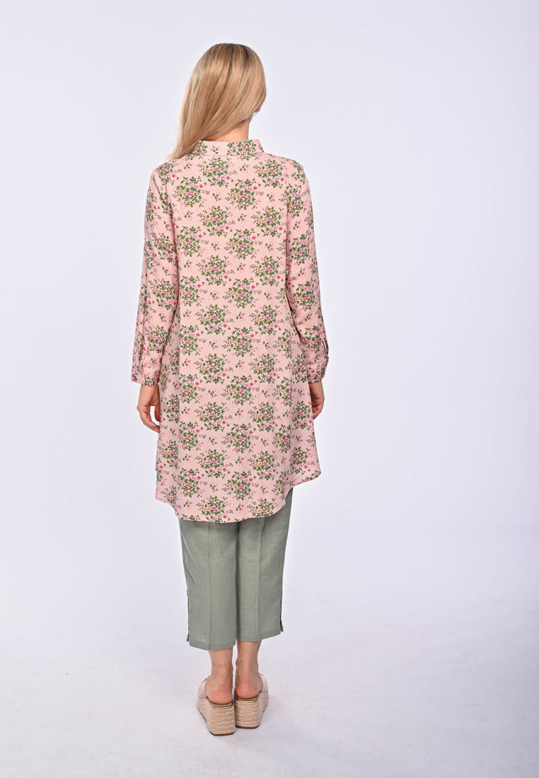 JULIANNA - Long Sleeve printed rayon blouse