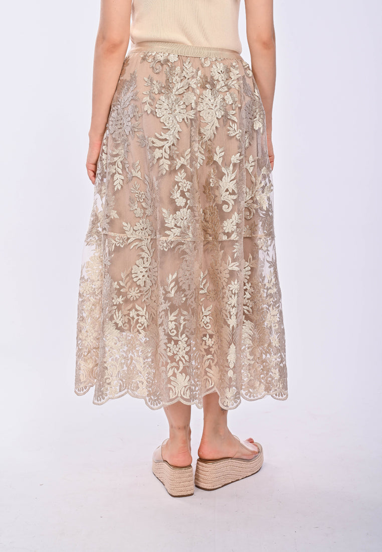 AMARI - Lace maxi skirt