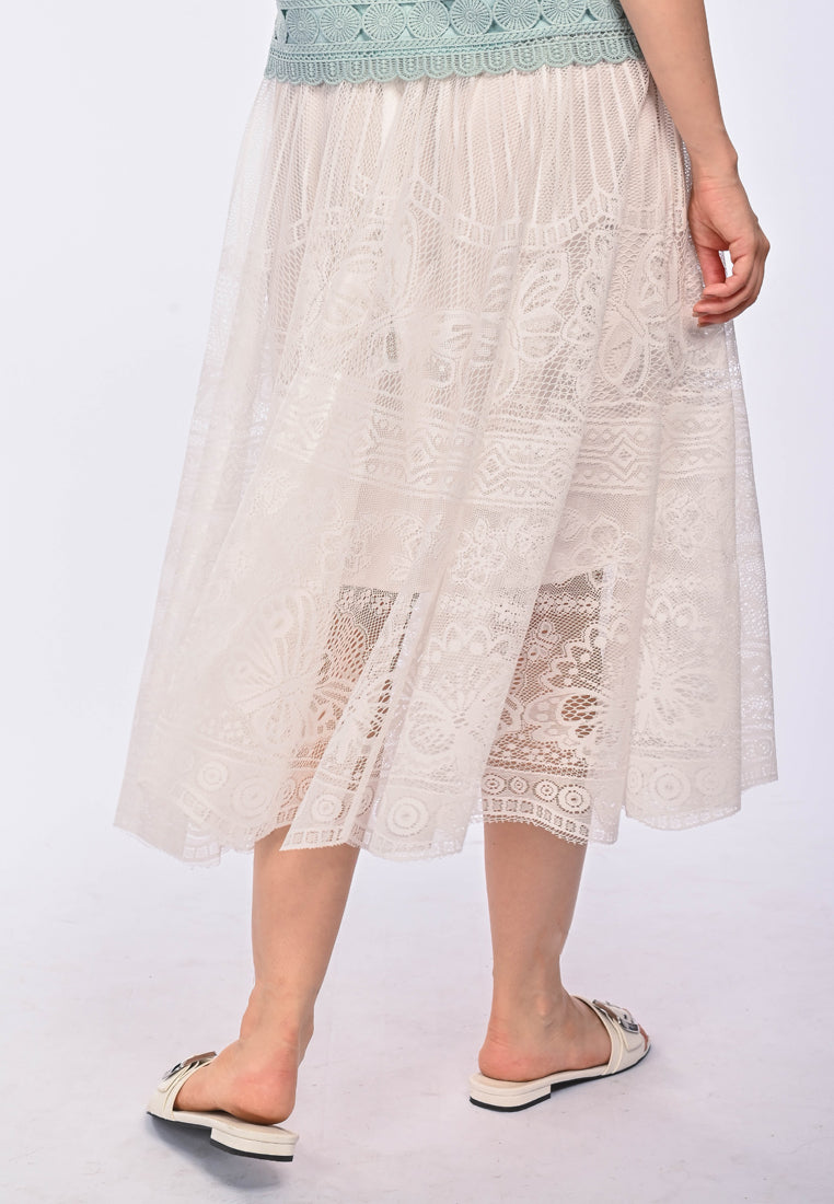JOANNA - soft lace maxi skirt