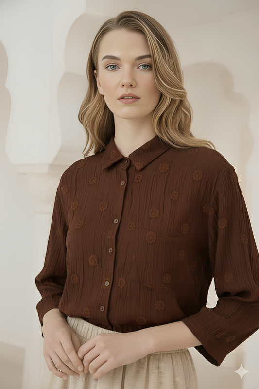 East India Company - Embroidered Long Sleeve Shirt