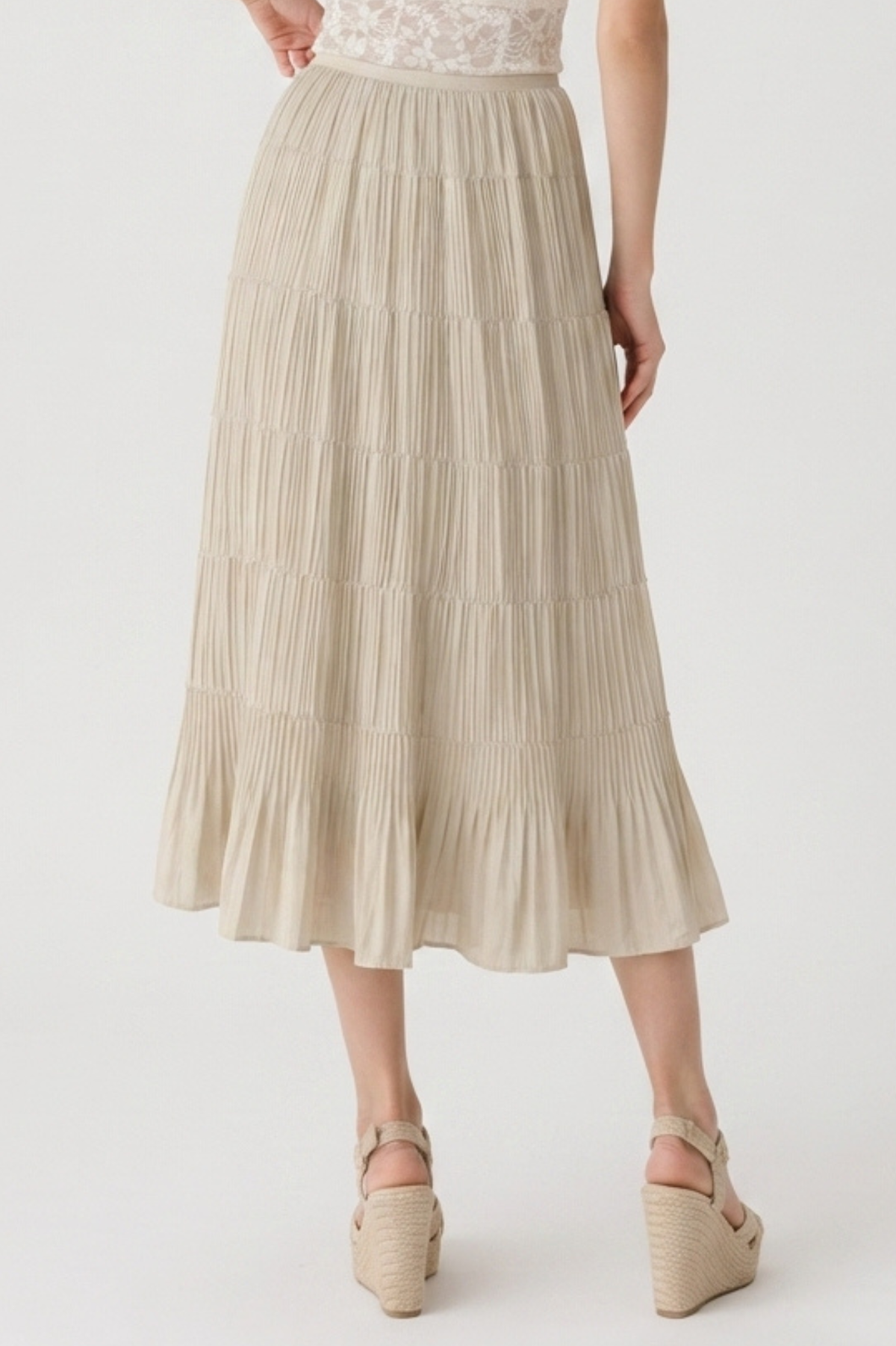 SOMERSET BAY - PLEATED SKIRT (ELASTIC WAIST)
