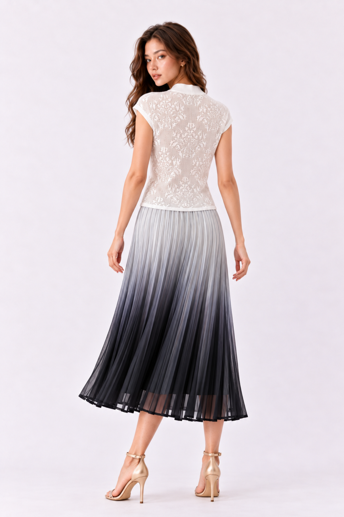 SOMERSET BAY - Keyhole Pearl-Button Crochet Knit Top