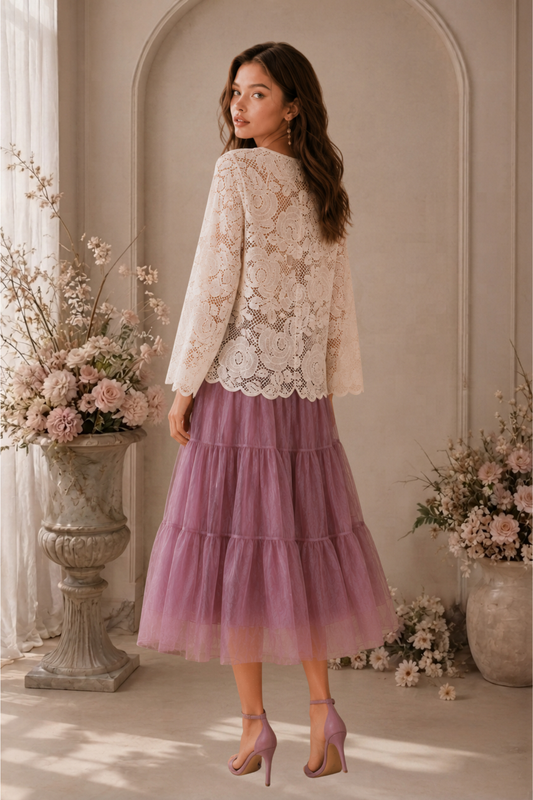 SOMERSET BAY - LONG SLEEVE LACE BLOUSE