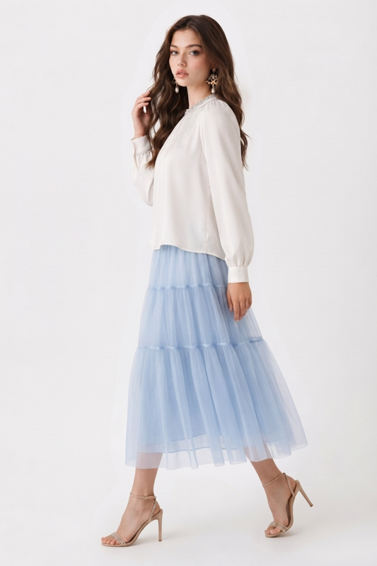 SOMERSET BAY - LONG SLEEVE SILKY BLOUSE