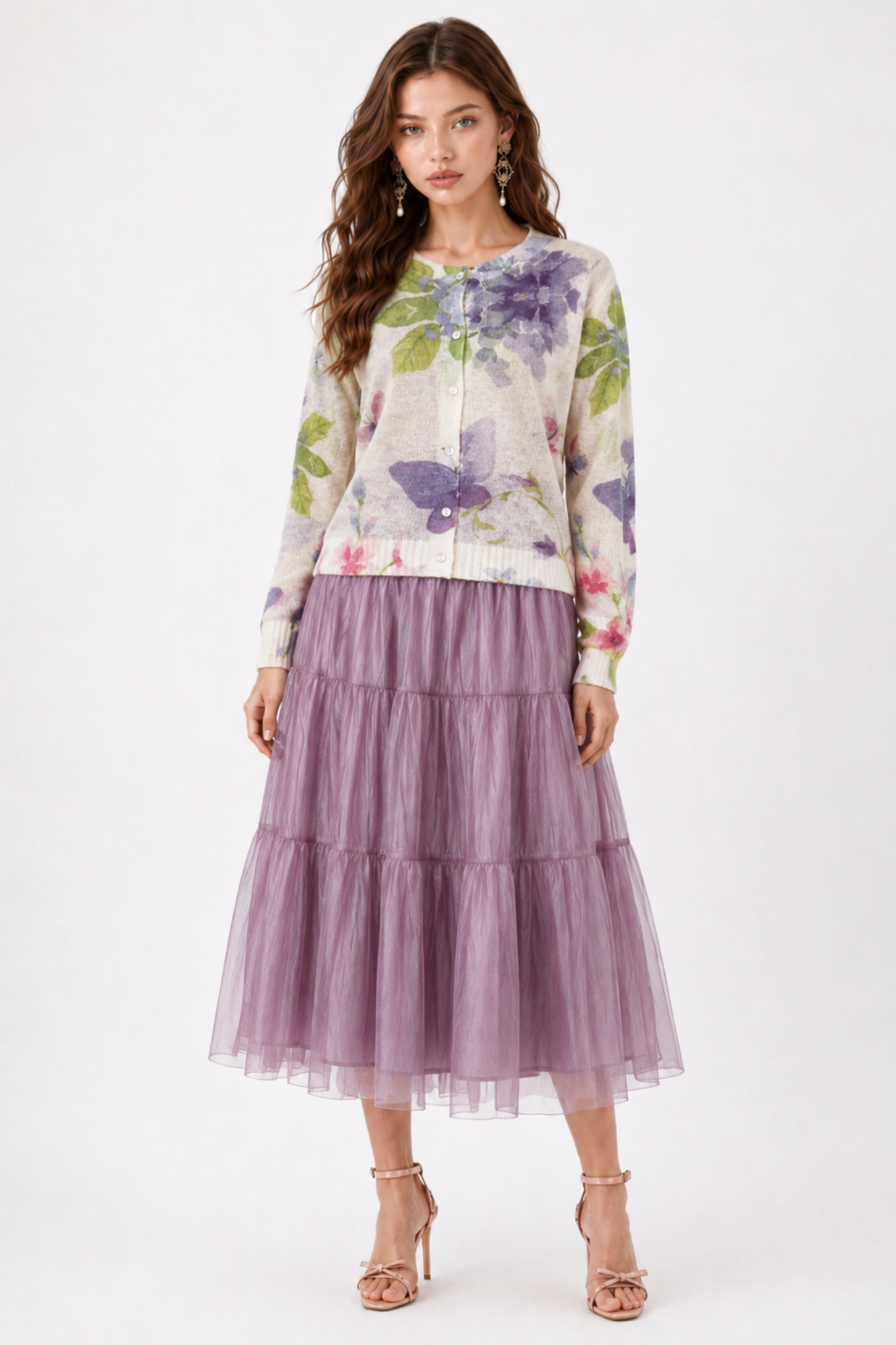SOMERSET BAY - LONG SLEEVE PRINTED BUTTERFLY CARDIGAN