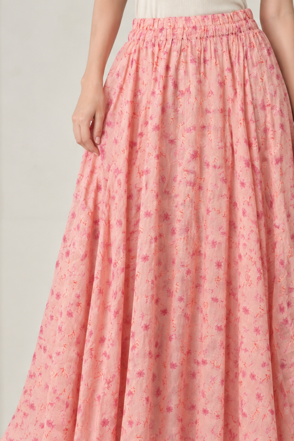 SOMERSET BAY - Floral Linen Flowy Maxi Skirt