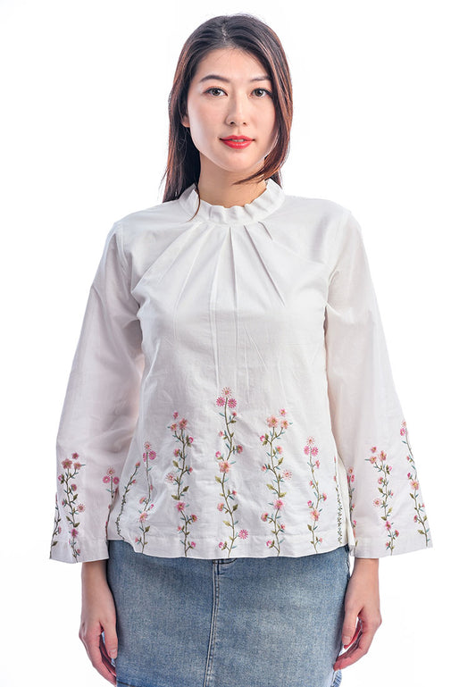 Somerset Bay - Josephine Embroidered Long Sleeve Blouse
