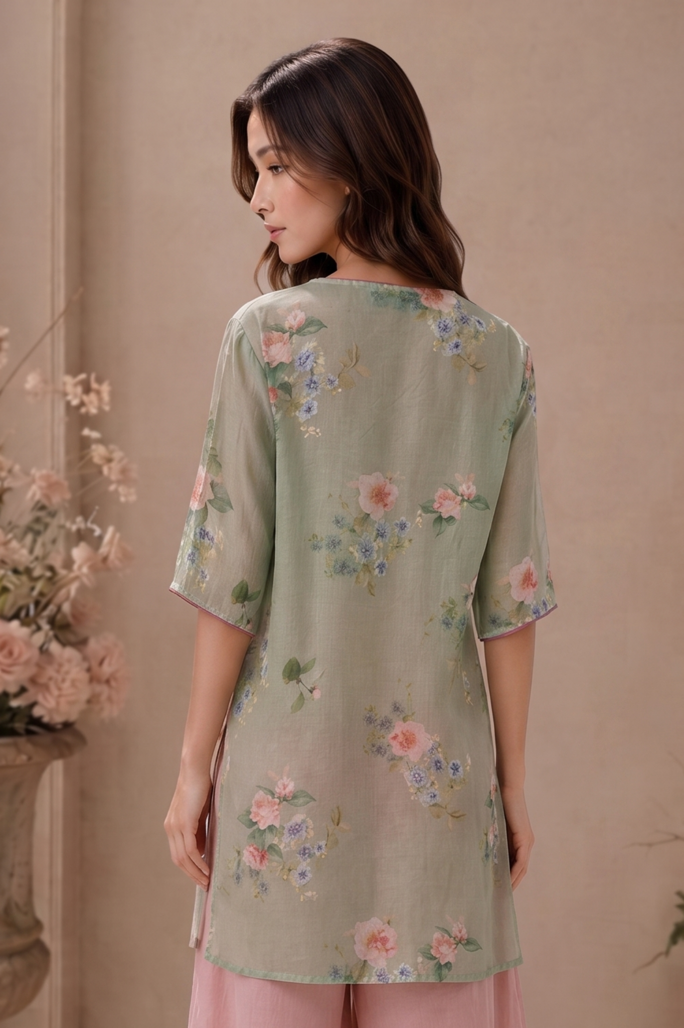 SOMERSET BAY - SOMERSET BAY - THREE QUARTER SLEEVE GREEN BLOUSE