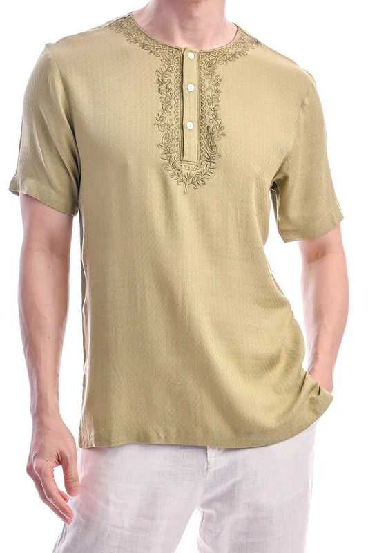 East India Company - Aiman Regular Fit Short Sleeve Embroidered Shirt