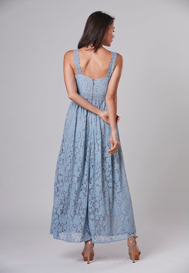 ATHENA - Maxi Dress Lace with Diamante and Velvet Trims