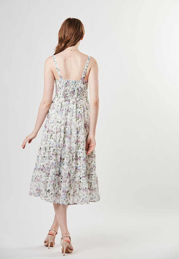 HAYDEN - Floral Midi Bra Top Dress