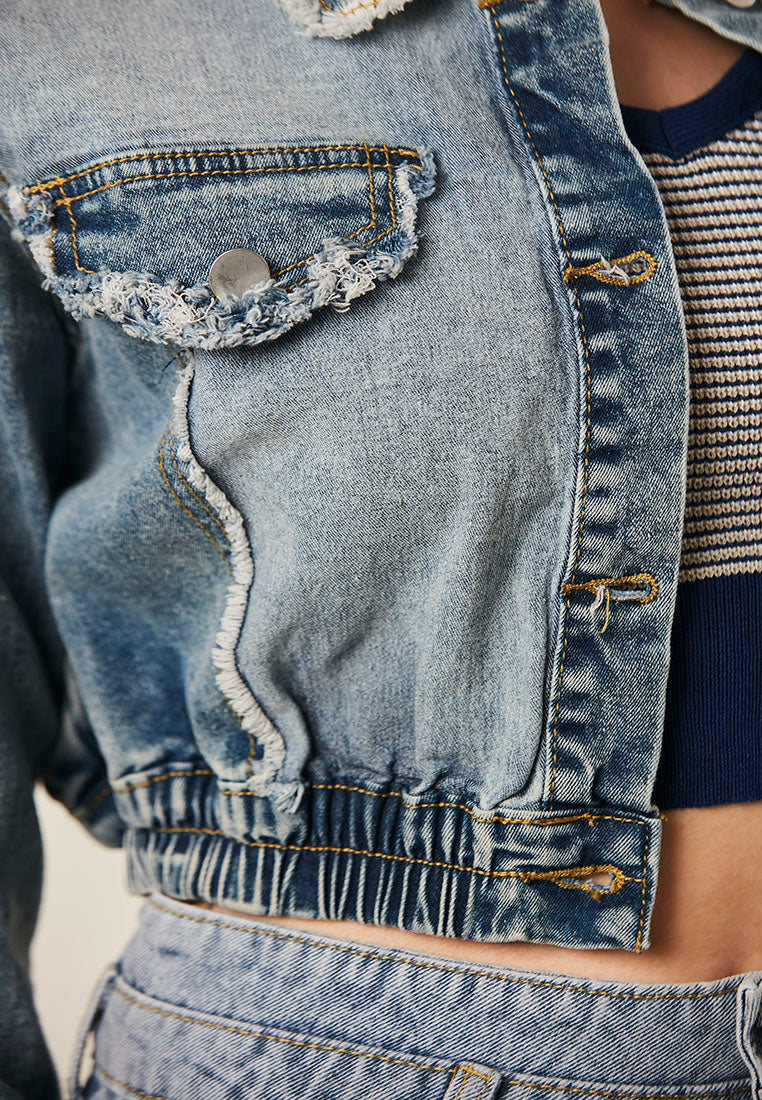 ELISE - Must Have Crop Denim Jacket