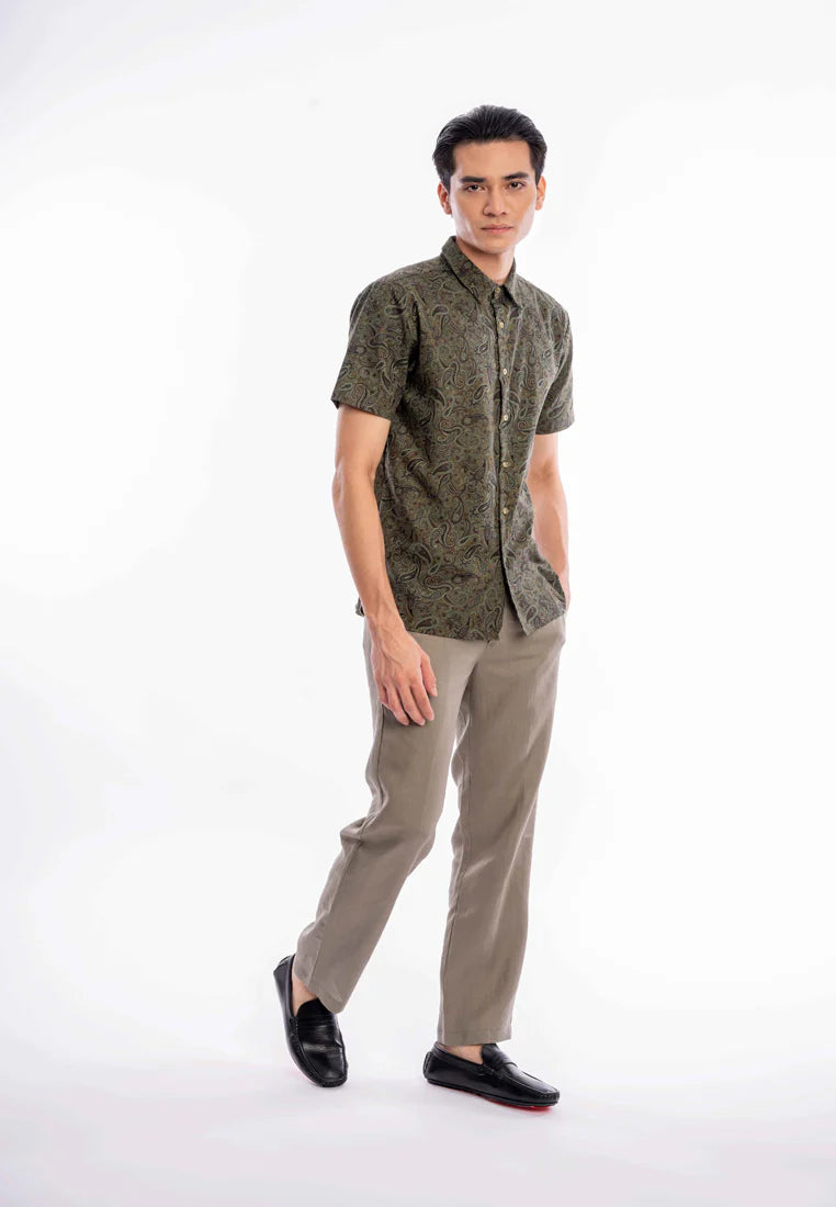 East India Company - Firaz Men Regular Fit Printed Shirt Green