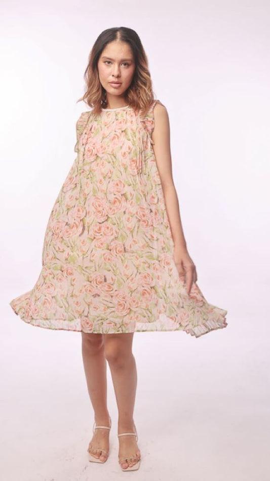 Somerset Bay - ELVYNE Pleated Round Neck Sleeveless Dress