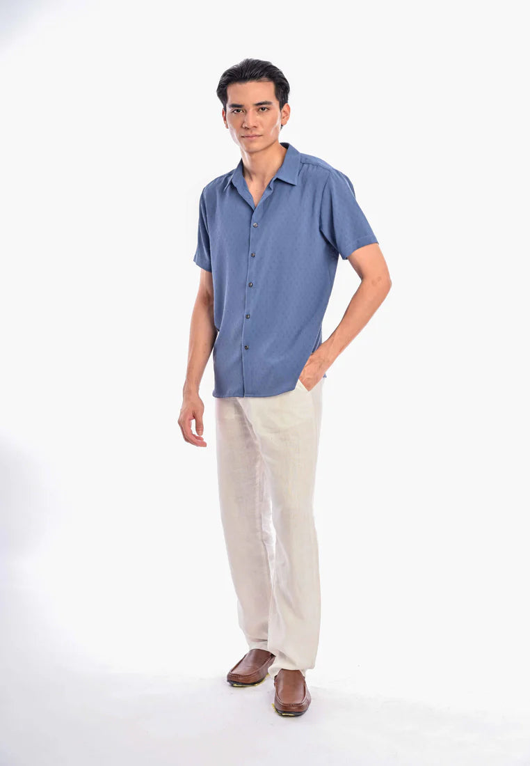 East India Company - Ilyas Men Regular Fit Textured Shirt