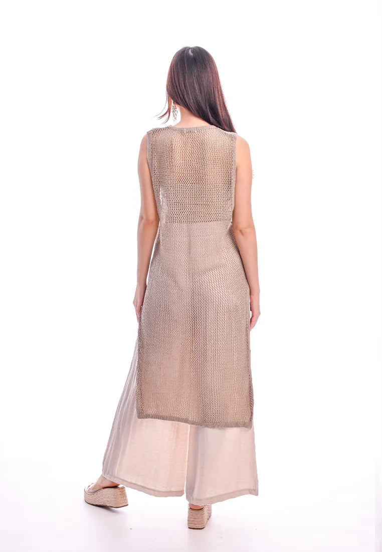 East India Company -Larisa, Chinese Button Mechanical Knitted Tunic