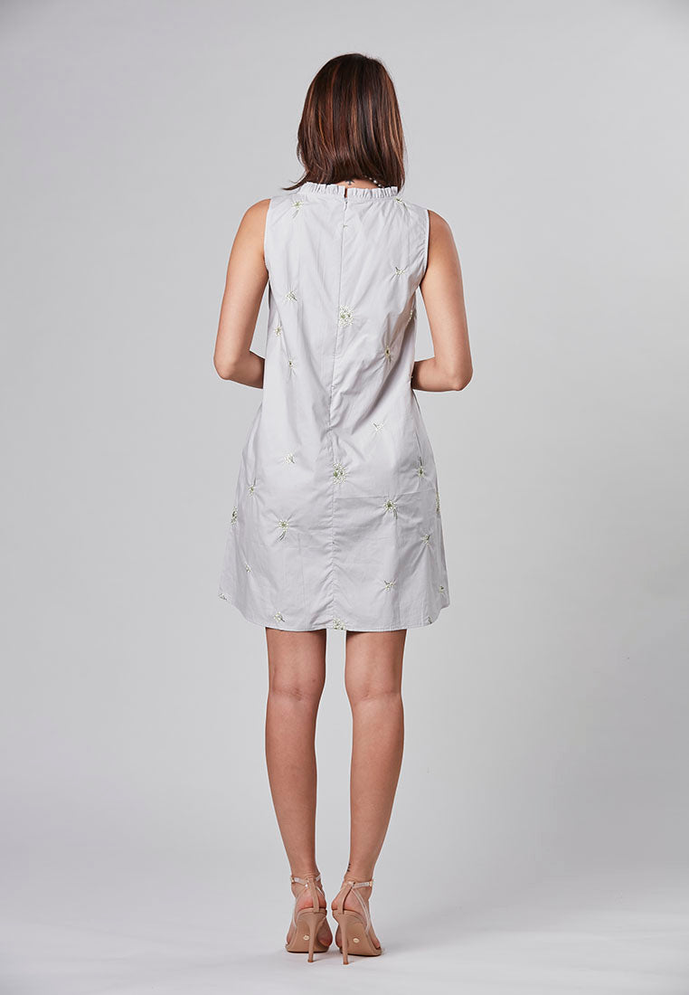 MADELINE - A-Line Dress with All Over Embroidery