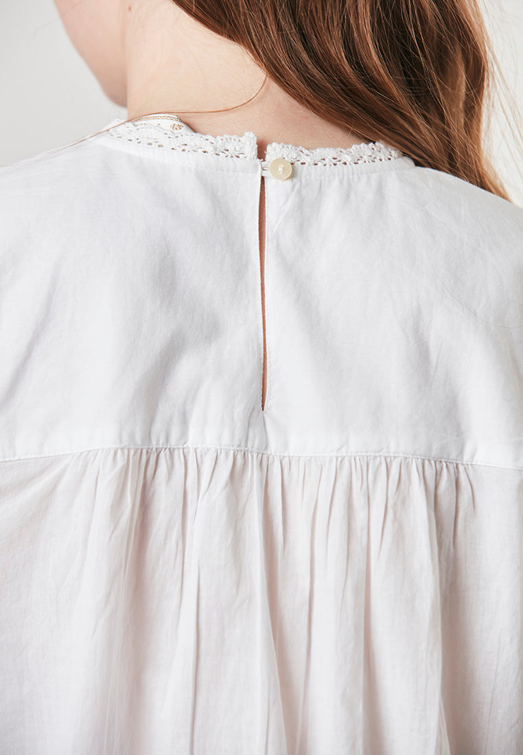 JULIET - Blouse with Embroidered Front Yoke