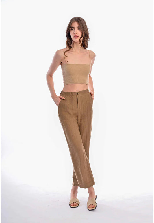 East India Company - Yasmim Straight Leg Linen Pants