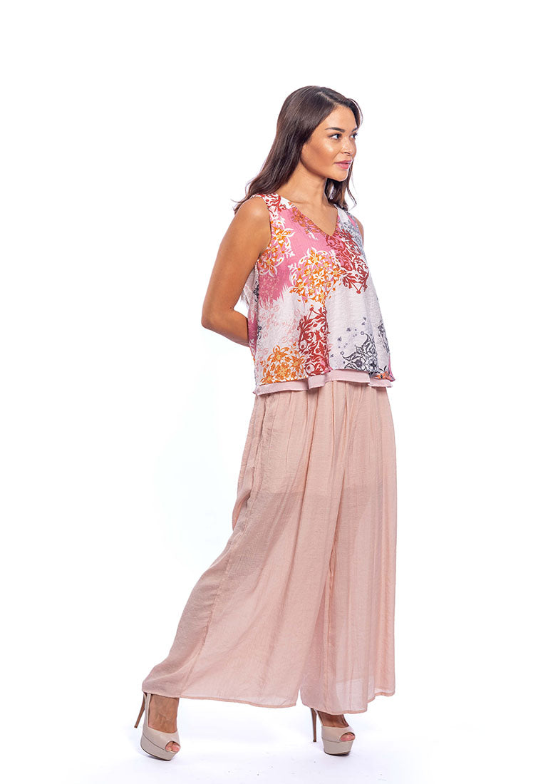 East India Company Abby Printed Sleeveless Blouse - Pink