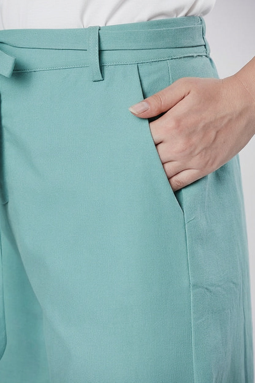 JANE -  Prewash Cotton Linen Palazzo Pant