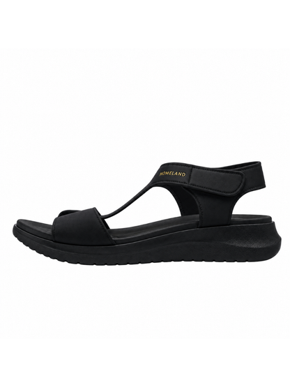 Black Comfort Ankle-Strap Sandals