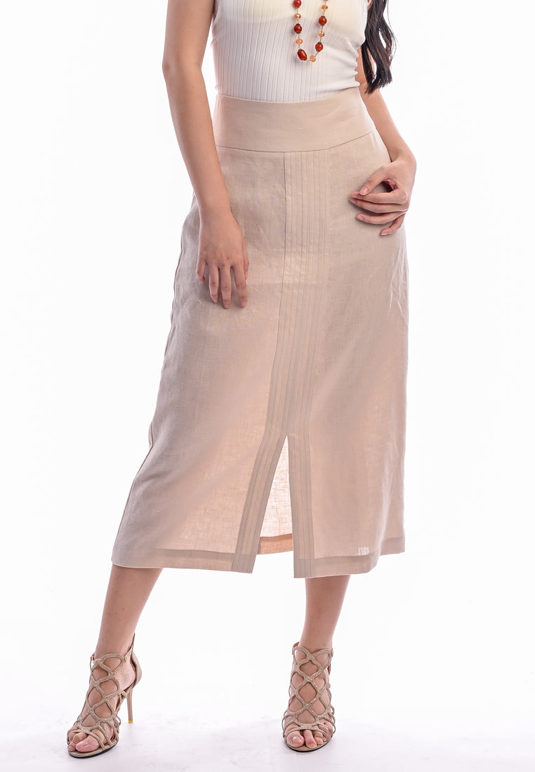 East India Company - Simone, Classic High-Waist Linen Skirt