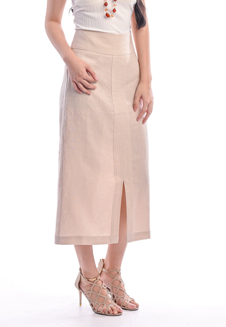 East India Company - Simone, Classic High-Waist Linen Skirt