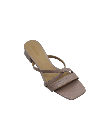 Angel & Kelly - Beige Minimal Low Block-Heel Sandals
