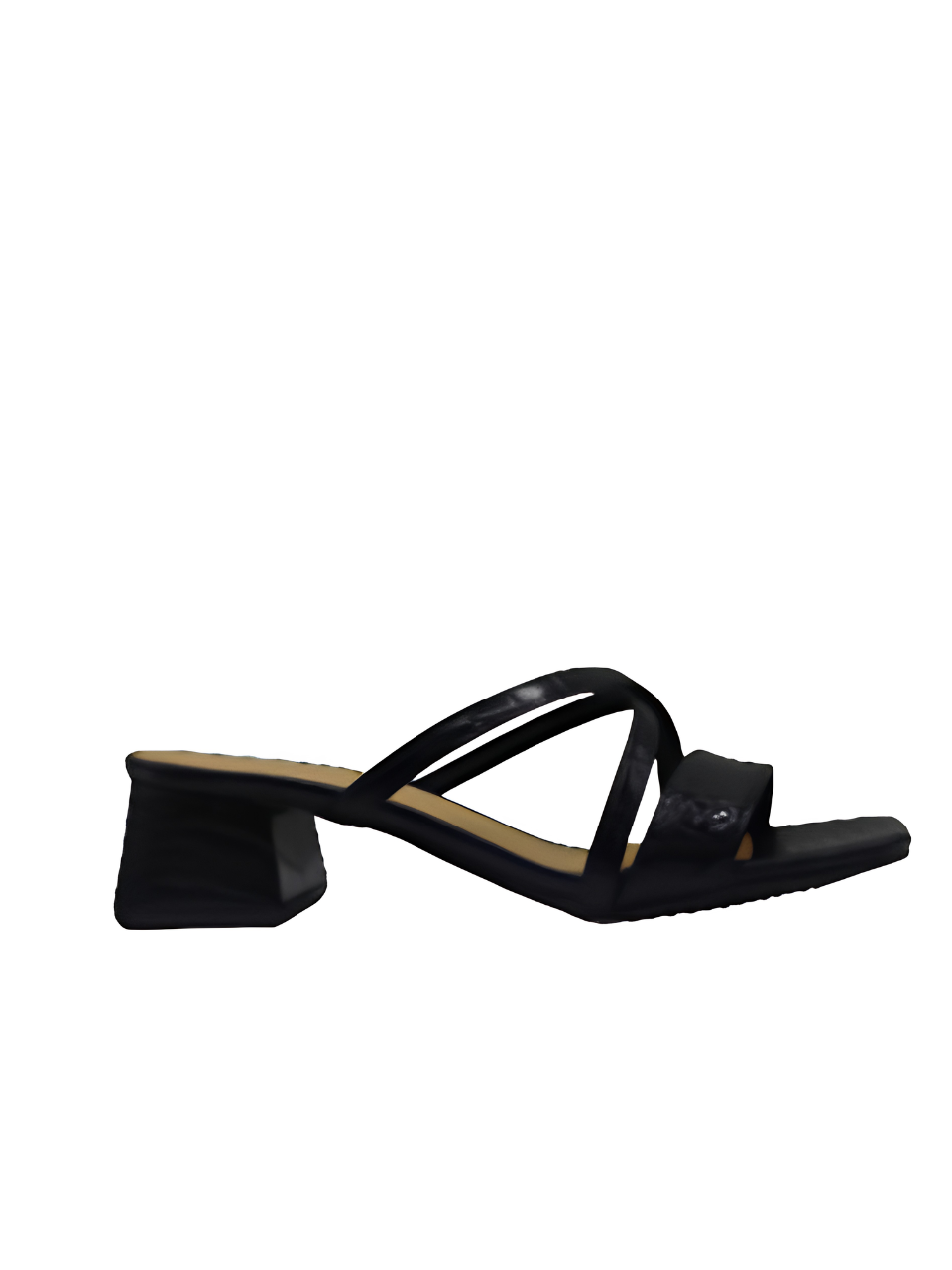 Angel & Kelly - Black Minimal Low Block-Heel Sandals