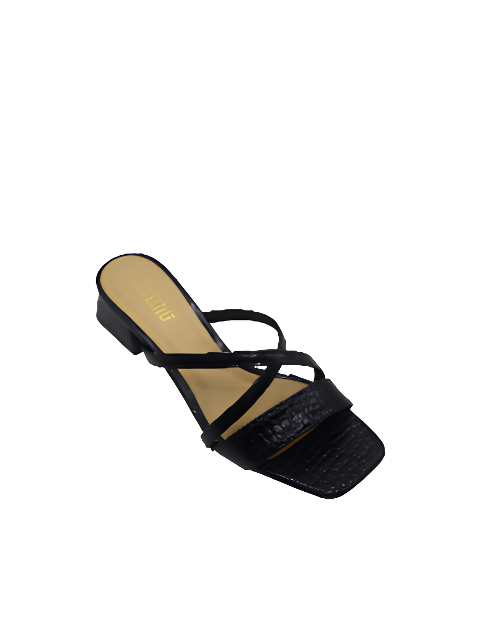 Angel & Kelly - Black Minimal Low Block-Heel Sandals