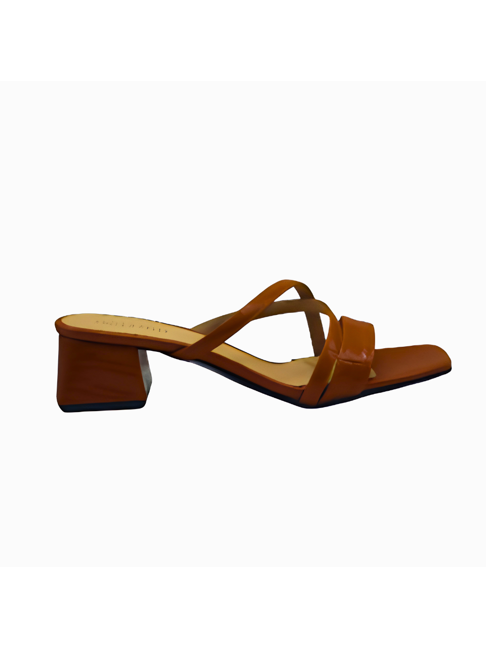 Angel & Kelly - Cognac Brown Strappy Block-Heel Sandals