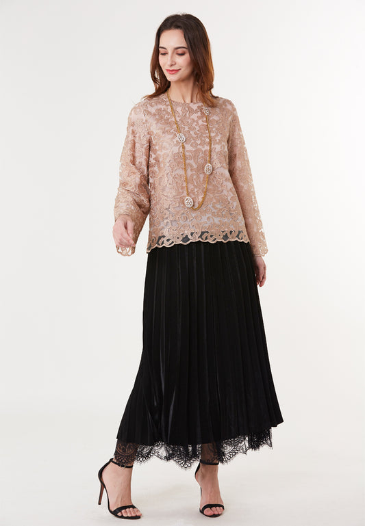 ZONA - Ghania, Regal Lace Blouse Inner Chiffon Body