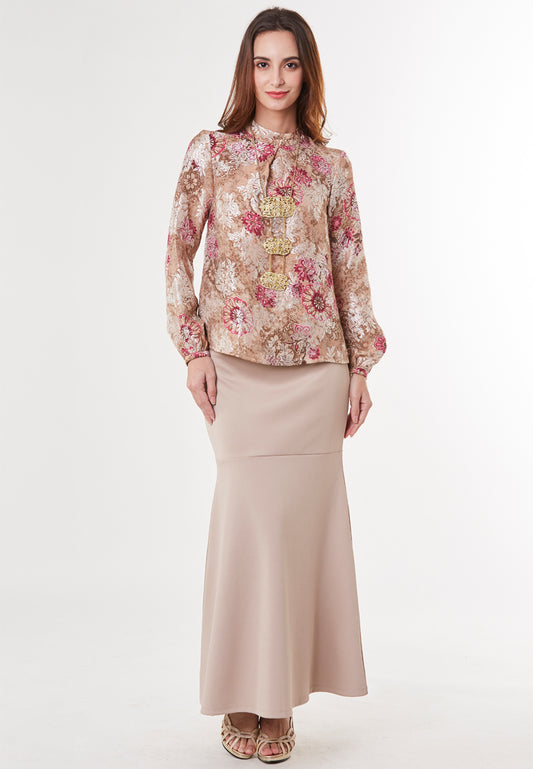 ZONA - Jane, Demure Smocked Neck Blouse